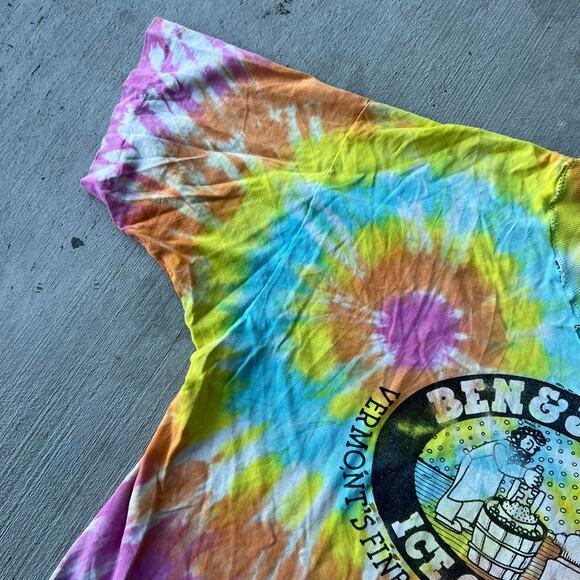 Vintage thrashed* Ben & Jerry’s tie dye graphic t shirt - Picture 10 of 11